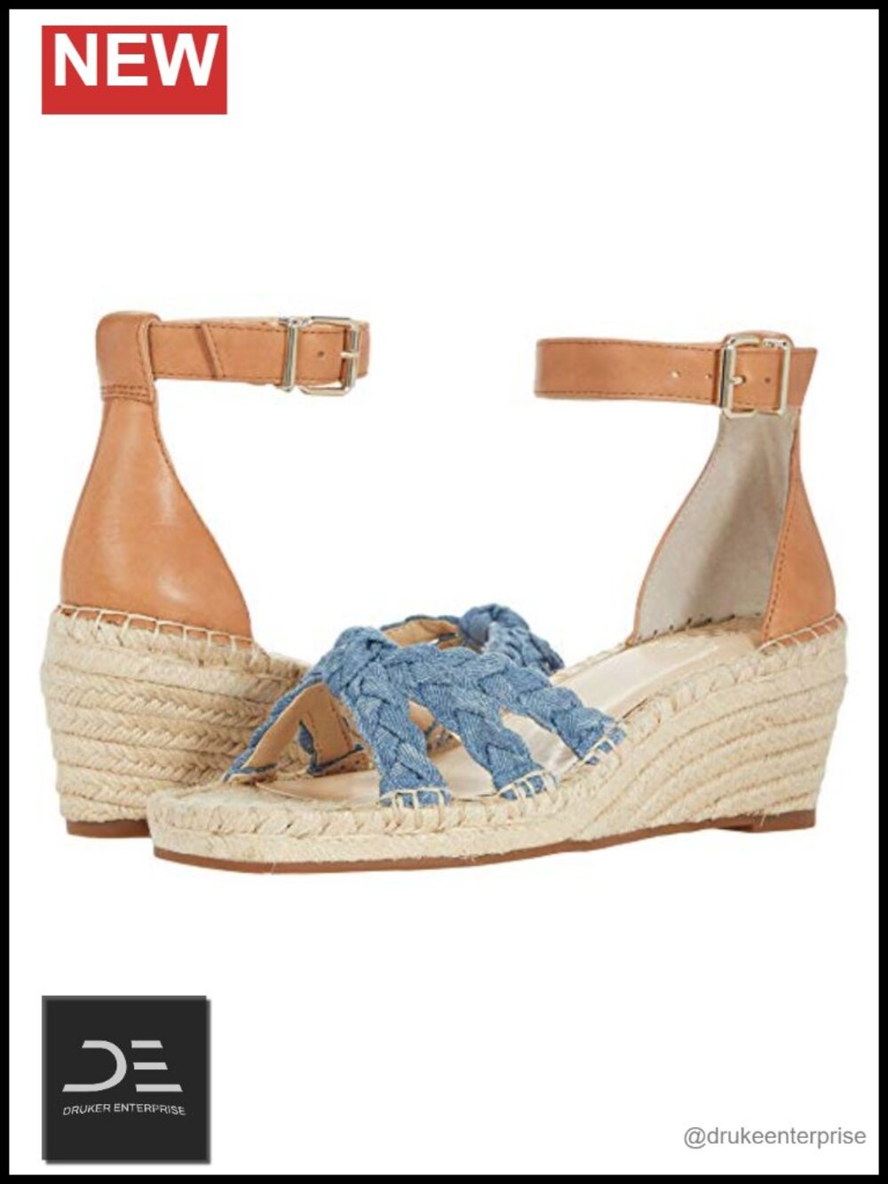 Espadrille Wedge Sandals Ankle Strap Braided Open Toe Padded Footbed